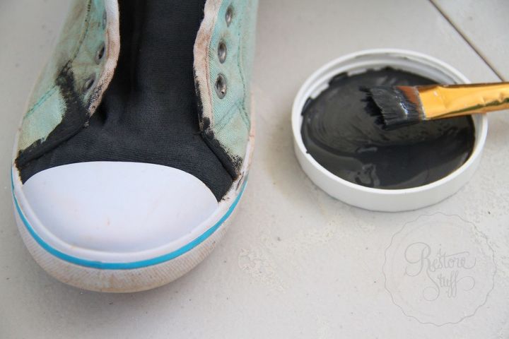 muddy stained shoes saved with fusion mineral paint, crafts, how to, repurposing upcycling