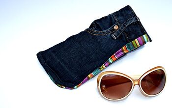 Upcycled Jeans Sunglasses Case With Handy Pocket