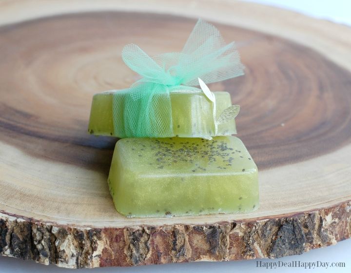 easy melt pour lime and cedarwood soap with chia seeds