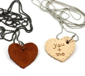 leather scraps valentine necklaces