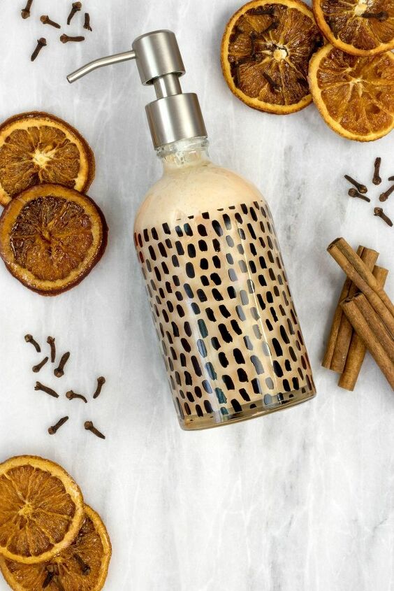 diy mulled cider liquid hand soap made from bar soap