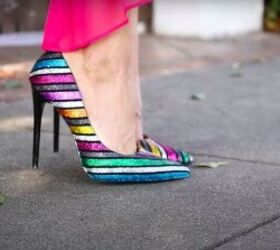 christian louboutin glitter heels, Easy DIY Rainbow Glitter Shoes