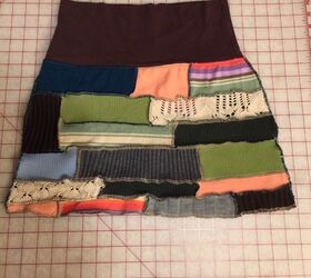 how to make a patchwork sweater skirt