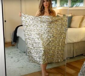how to create two no sew red carpet worthy dresses, Pin the Front