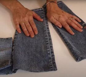 no sewing needed for this diy denim skirt, Add a Panel in the Back