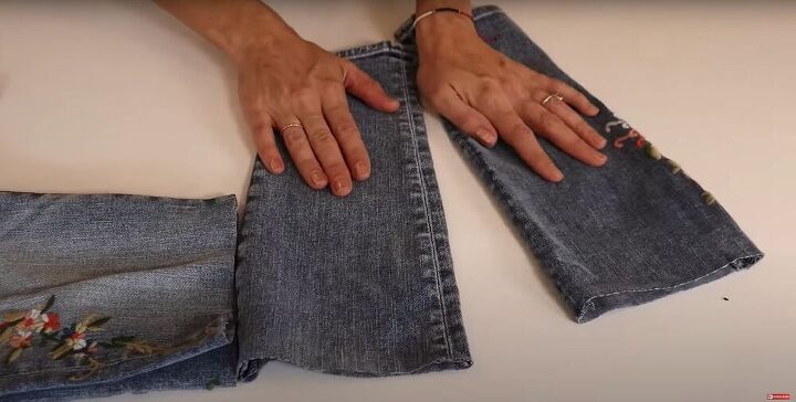 no sewing needed for this diy denim skirt, Add a Panel in the Back
