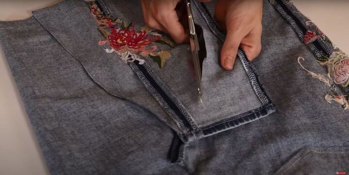 no sewing needed for this diy denim skirt, Cut Away Excess Fabric