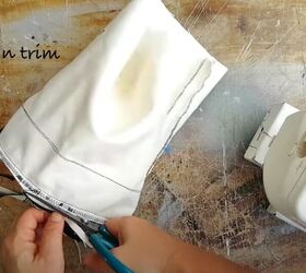 make your own canvas bucket bag with a fun drawstring insert, Trim