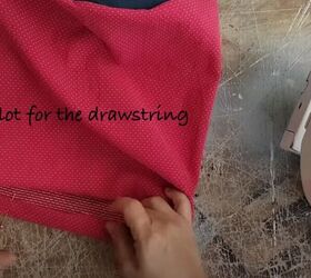 make your own canvas bucket bag with a fun drawstring insert, Create a Slot for the Drawstring