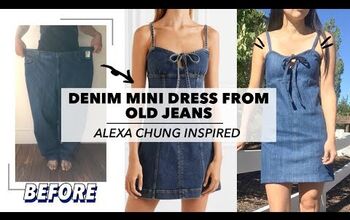 Turn an Old Pair of Jeans Into a DIY Designer Denim Mini Dress!