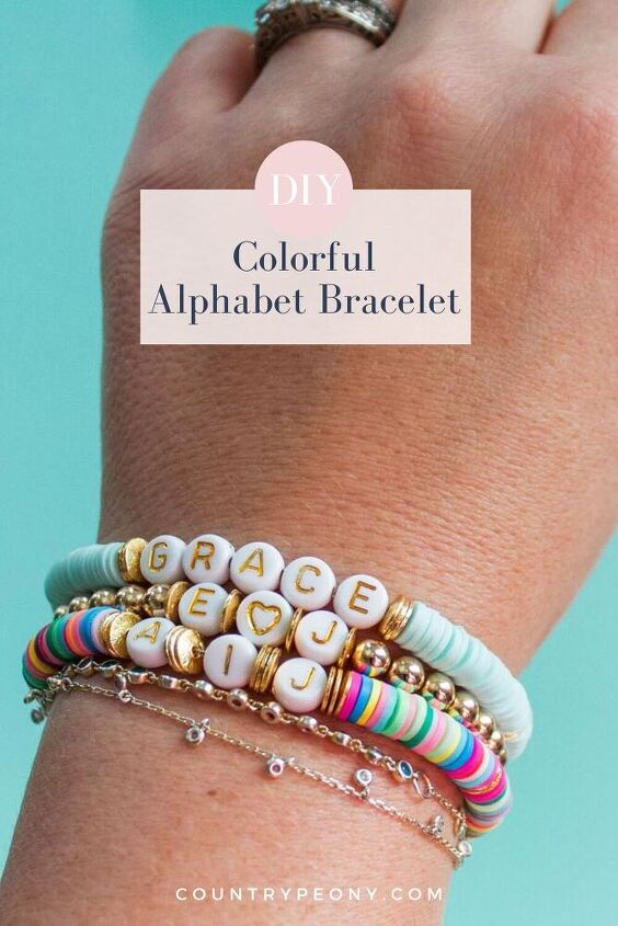 diy colorful alphabet bracelet
