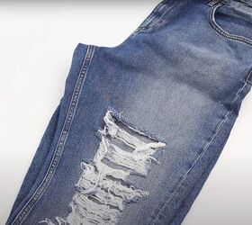 sequin distressed jeans