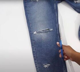 up your style with these diy sequin distressed jeans, Create Your Pattern