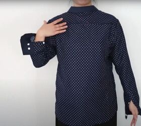 four ways to refashion a thrifted mens shirt, cropped menswear shirt