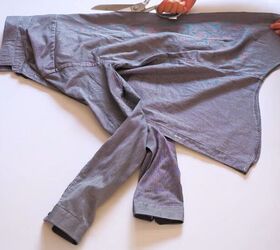four ways to refashion a thrifted mens shirt, fold and cut