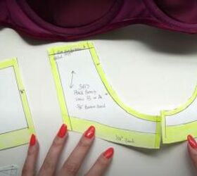 learn how to translate a bra pattern into a diy swimsuit top, Add extra seam allowance