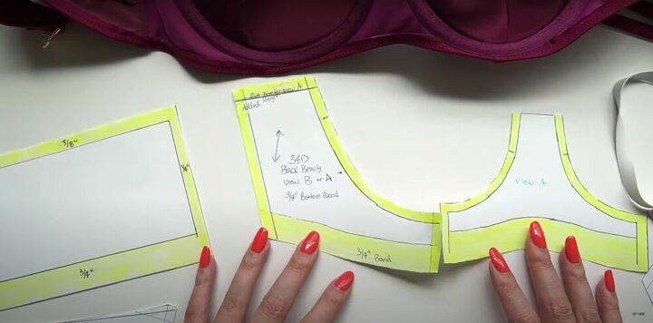 learn how to translate a bra pattern into a diy swimsuit top, Add extra seam allowance