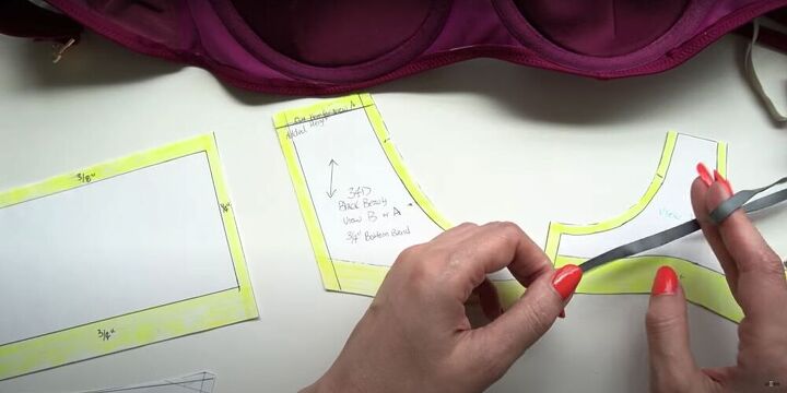 learn how to translate a bra pattern into a diy swimsuit top, DIY swimsuit elastic