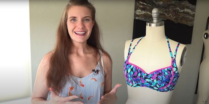 learn how to translate a bra pattern into a diy swimsuit top, DIY swimsuit top
