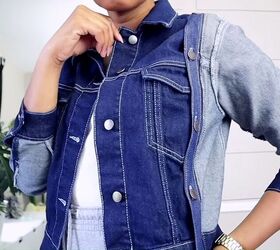 6 upcycle hacks to take your denim jackets to the next level, DIY denim jacket with detachable sleeves