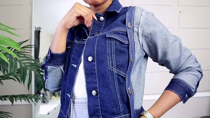 6 upcycle hacks to take your denim jackets to the next level, DIY denim jacket with detachable sleeves
