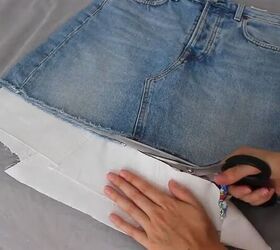 turn an old pair of jeans into a skirt with this tutorial, Finalize your skirt