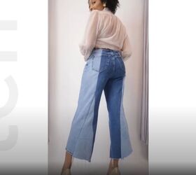 15 amazing ways you can easily alter and upcycle jeans, DIY wide leg jeans