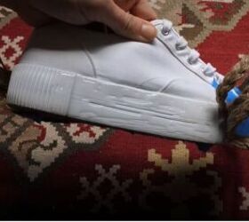 She covered the sides of her sneakers with this