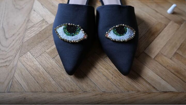 learn how to diy three expensive street style shoes, Stick the beading