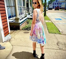 how watercolor tie dye can save a thrifted white dress