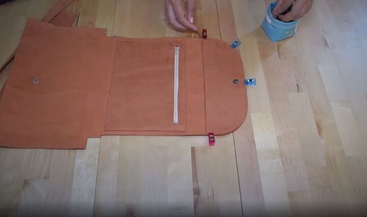 get your hands on this diy handbag, Add the button flap