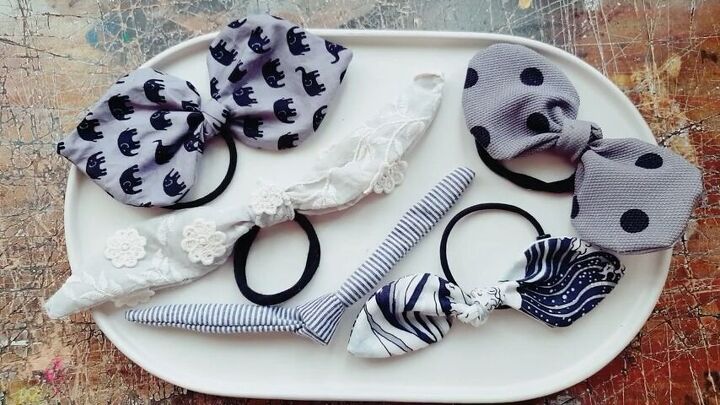 how to make your own scrunchies and bows, knot bow scrunchies