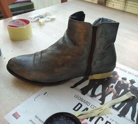 painted leather boots