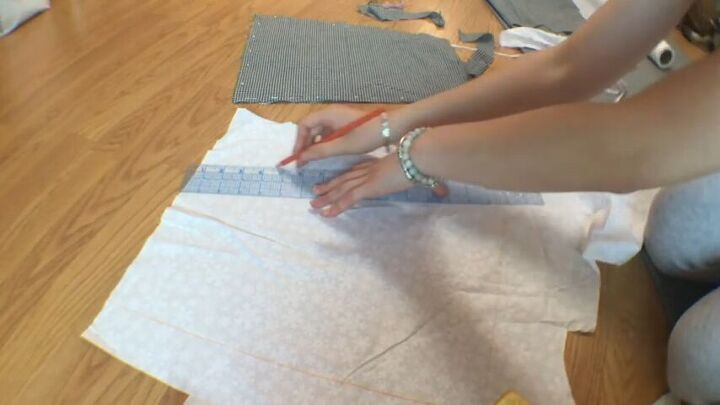 make your own super cool reversible wrap skirt with this easy tutorial, Cut out your front panel
