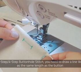 learn how to create a buttonhole with this simple tutorial, Draw line for your buttonhole
