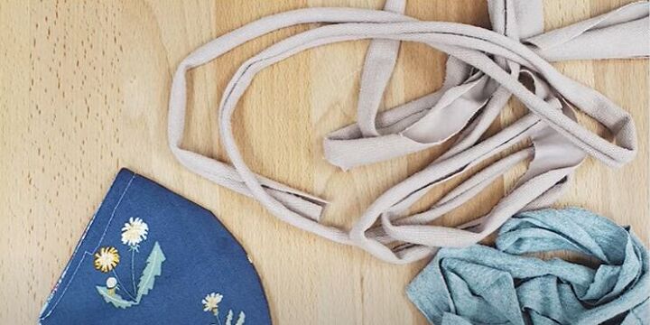how to diy 3 clever elastic earloop substitutes for your face mask, Use T shirt strips