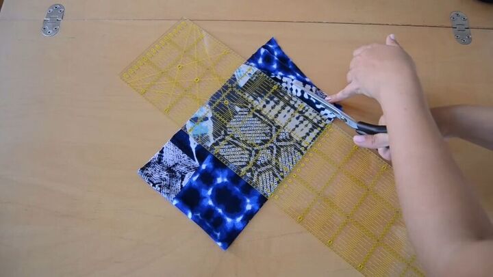 upcycle a boring t shirt into a cool modern one with this tutorial, Cut your bandana