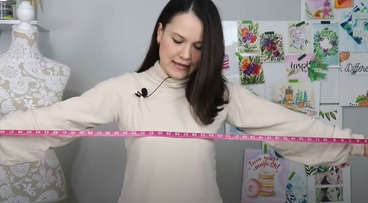 diy a one piece no pattern cocoon cardigan, Take measurements