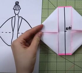 diy a one piece no pattern cocoon cardigan, Fold a paper model