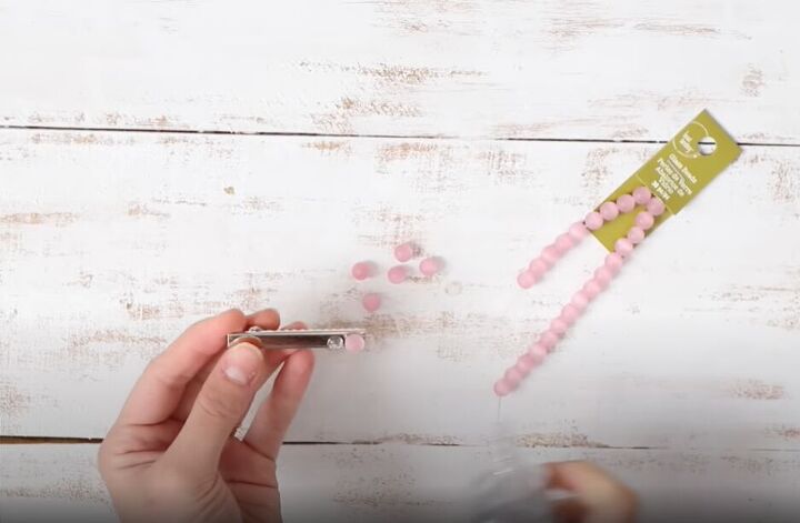 learn to diy 3 adorable hair clips, Add beads