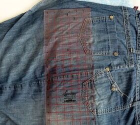 upcycle your old jeans into an adorable diy tote, Measure your jeans