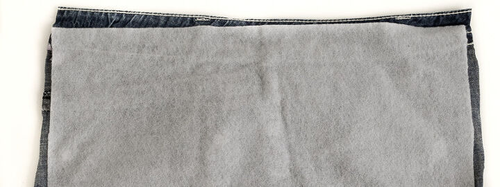 upcycle your old jeans into an adorable diy tote, Cut fusible fleece