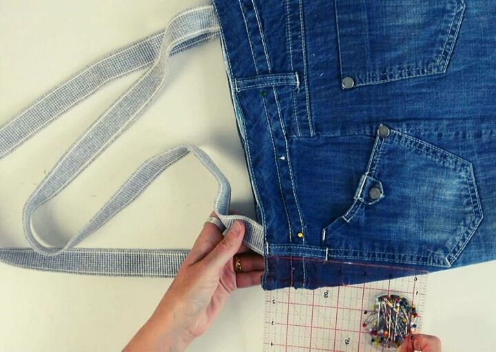 upcycle your old jeans into an adorable diy tote, Add handles