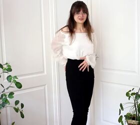 learn how to rock a peasant blouse with these five different styles, Off the shoulder peasant blouse