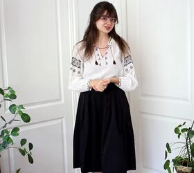 learn how to rock a peasant blouse with these five different styles, Folklore peasant blouse style