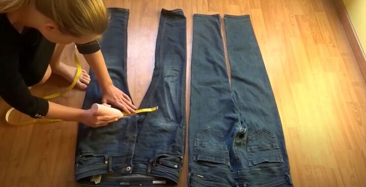 learn how to make a button up a line skirt from jeans, DIY button up skirt