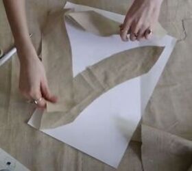 learn to draw your own pattern and make this easy diy linen shirt, Cut the fabric