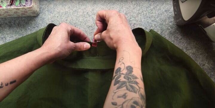 how to sew a shirt, Sew the neck facing to the top
