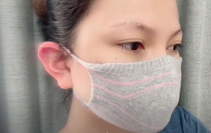 diy a simple no sew face mask from a sock, Simple no sew facemask