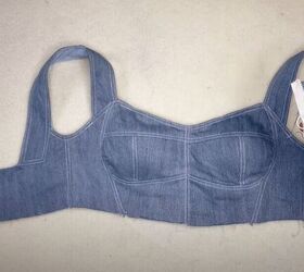 learn to make the cutest crop top from an old pair of jeans, Add a zipper